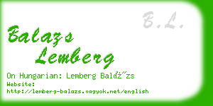 balazs lemberg business card